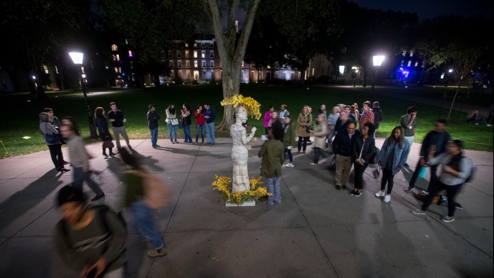 Living sculpture on College Green