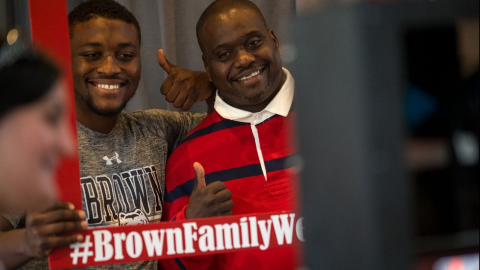 Jerome Cosby Jr. and his father posing for a photo