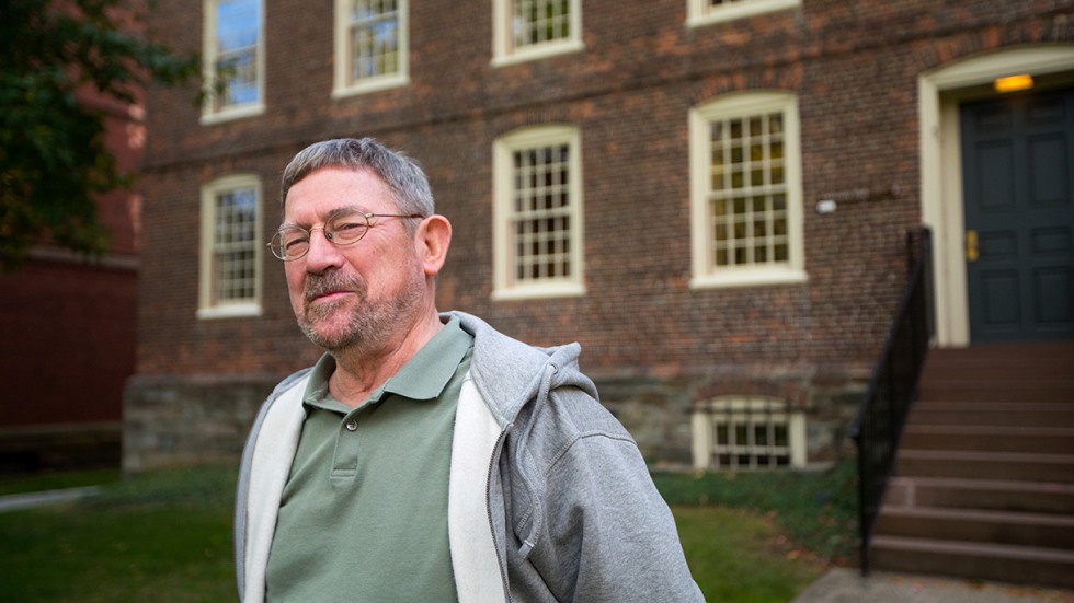 Kosterlitz on Brown campus, smiling