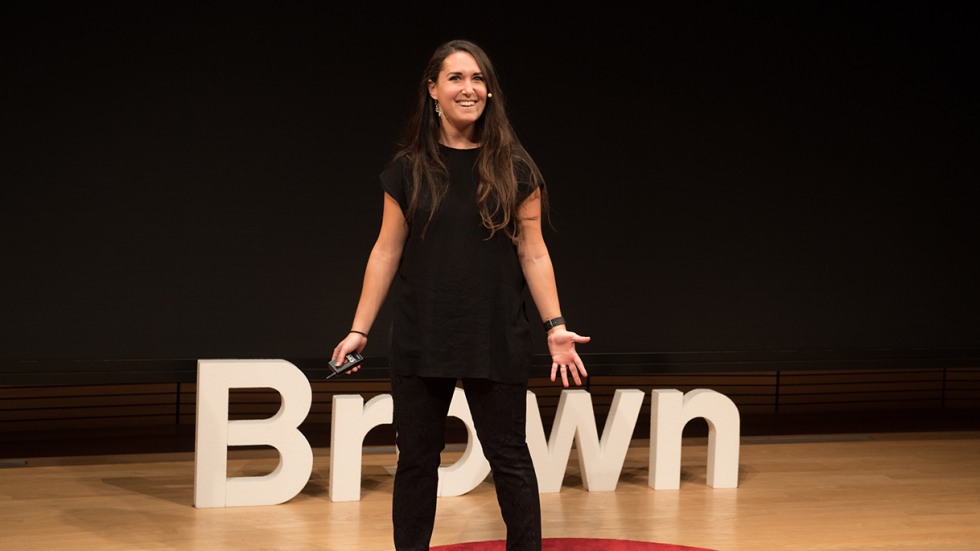 Jennifer Thum on stage at Brown