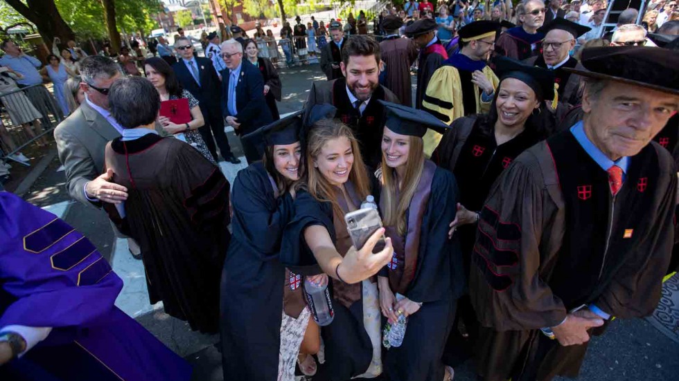 John Krasinski with Brown University graduates