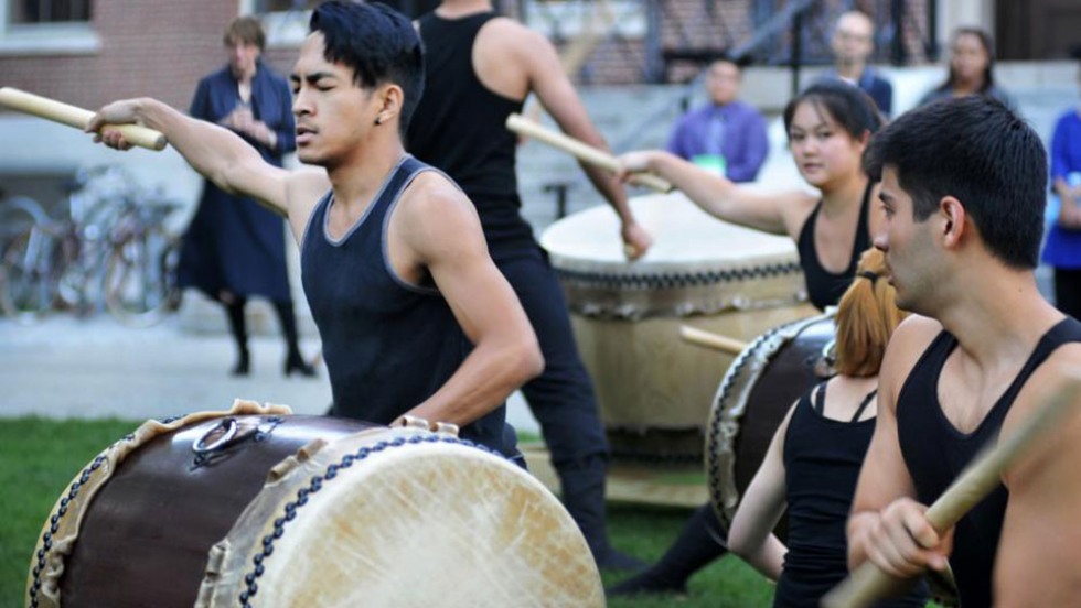 Students drumming