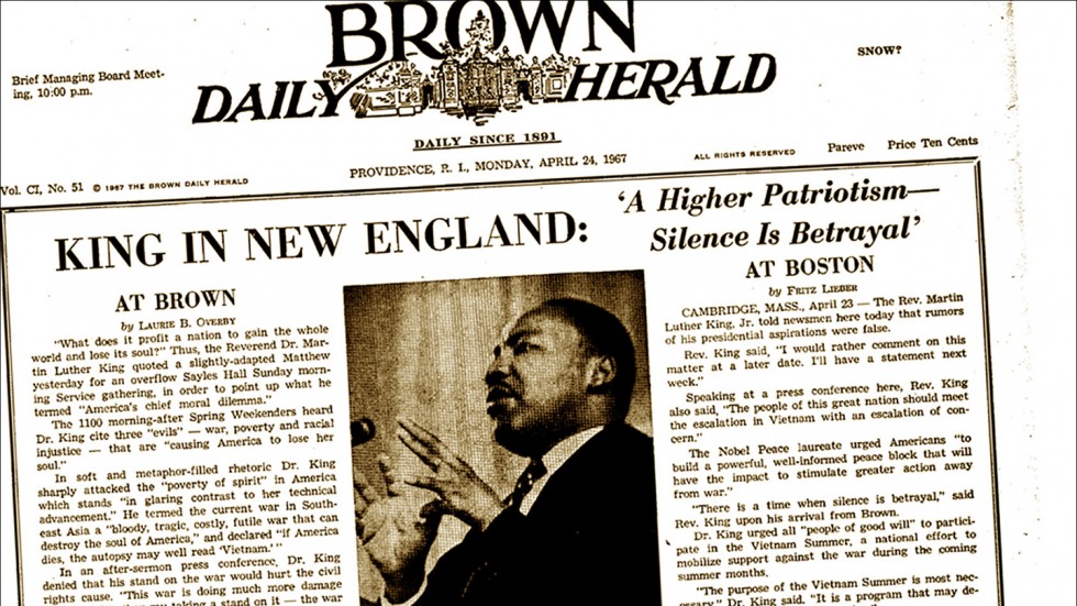 MLK on BDH front page Monday, April 24, 1967
