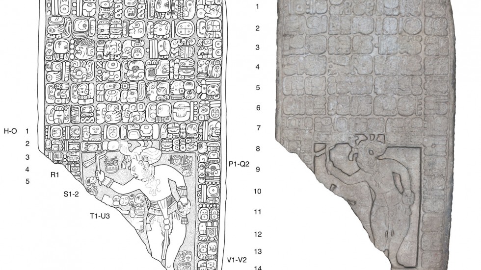 Illustration of Maya stone tablet