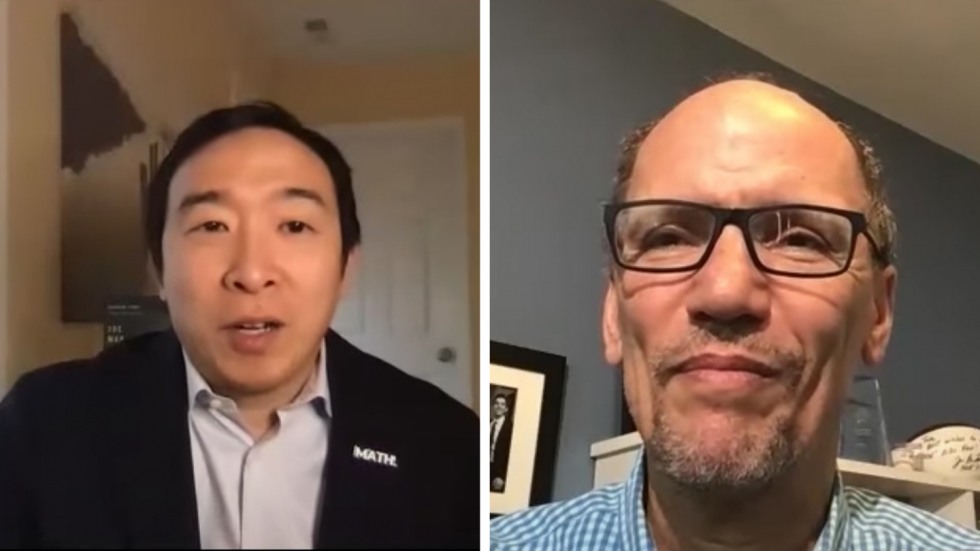 Andrew Yang and Tom Perez