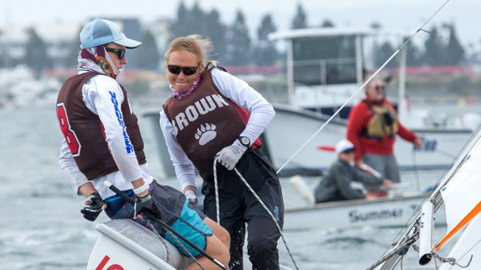 Two Brown students sailing