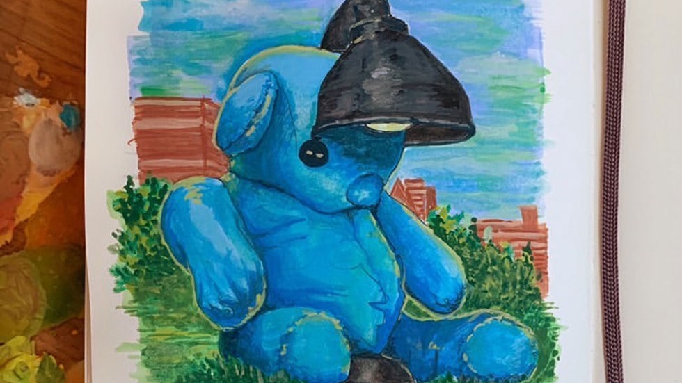 marker drawing of Blueno