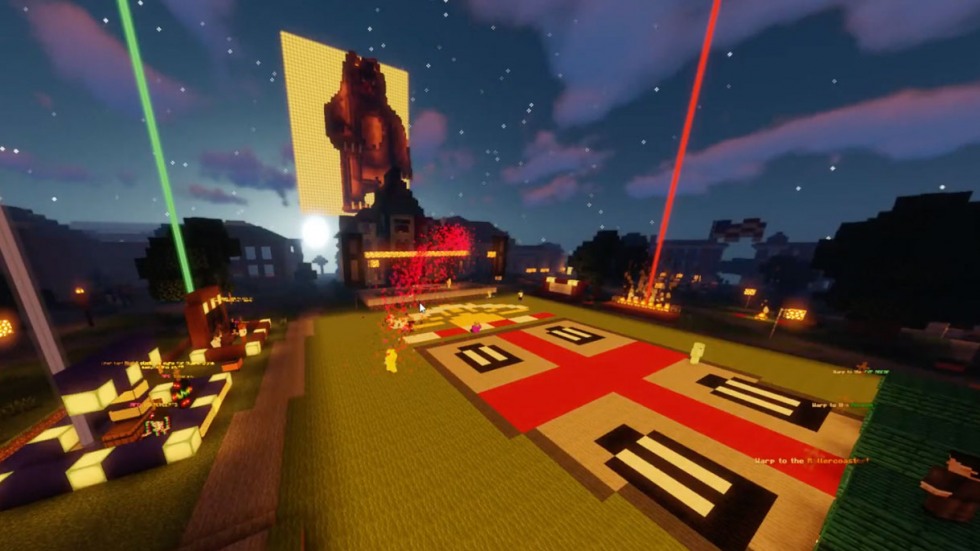 screenshot of a concert in Minecraft