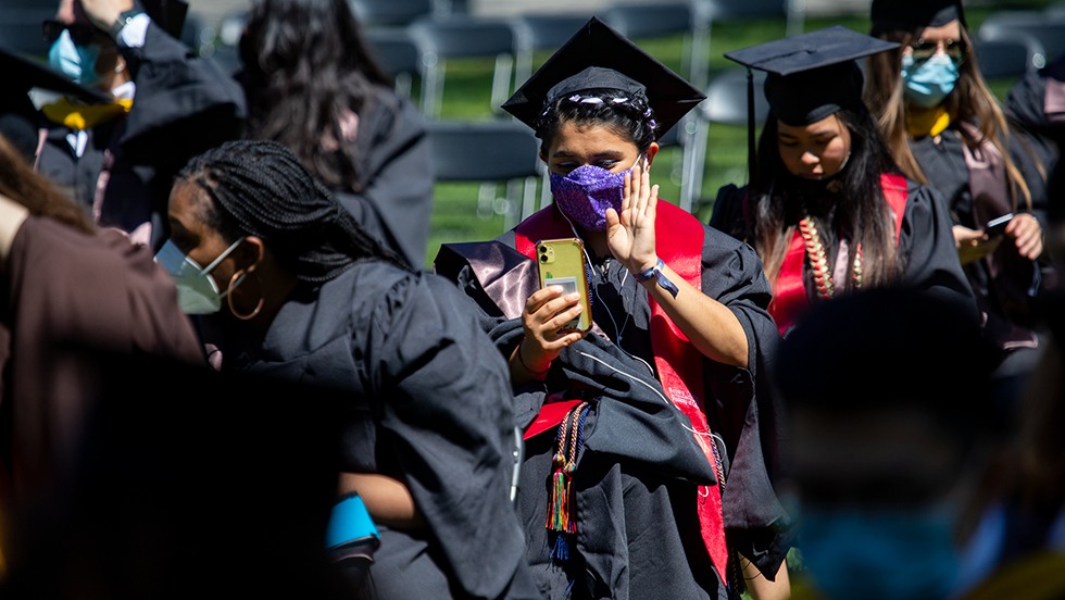 Students at Commencement