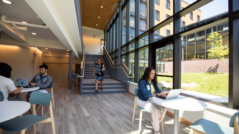 Students in health and wellness center and residence hall