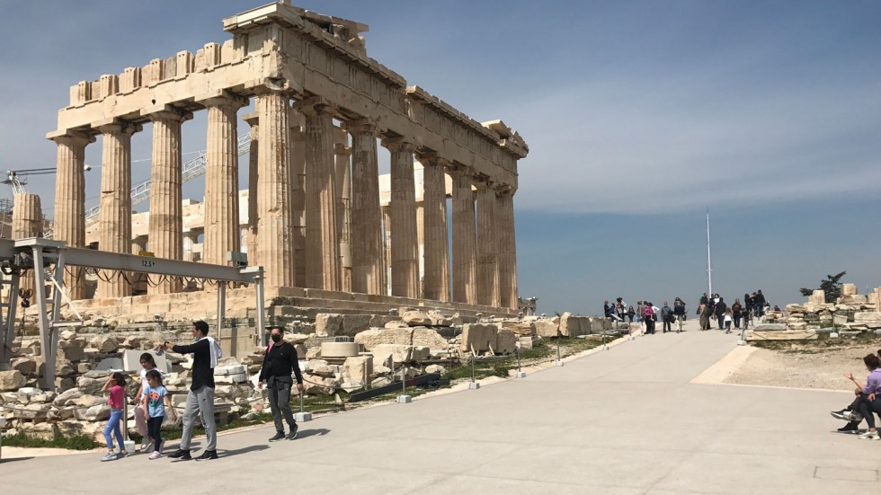 Concrete paths surrounding the Parthenon