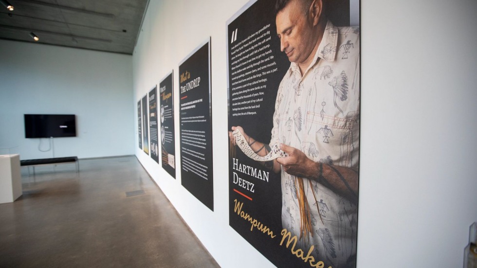 informational panels on the wall of the Cohen Gallery