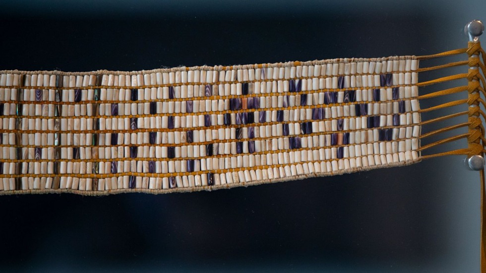 closeup of a wampum belt