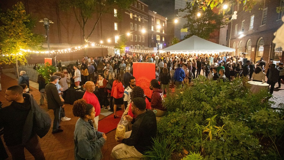 Friends and family tent during Brown University Family Weekend