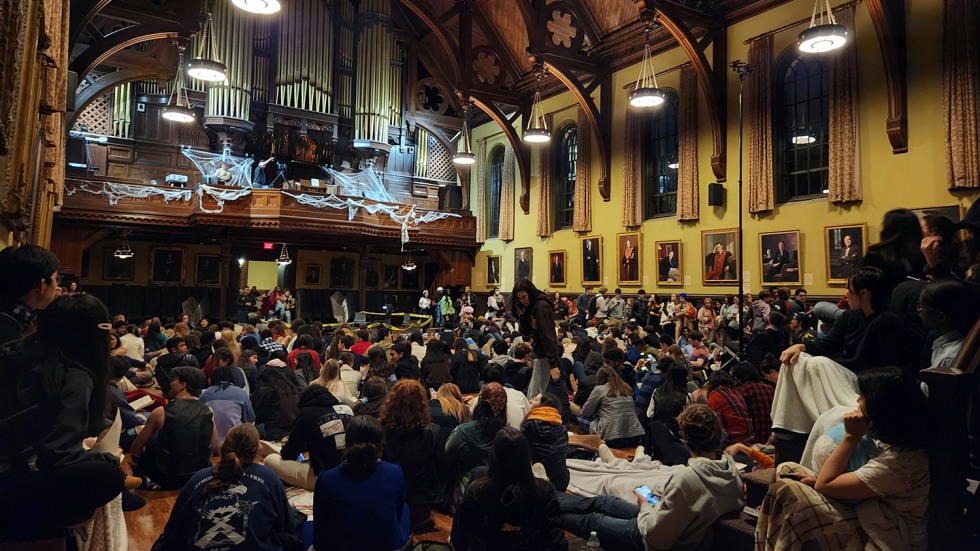 Audience in Sayles Hall for organ concert