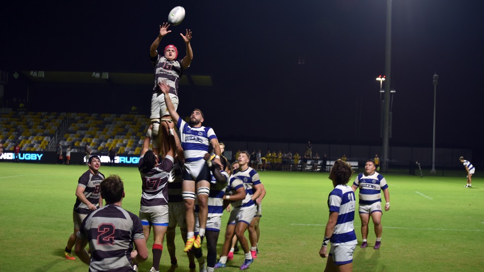 the players compete in the rugby game