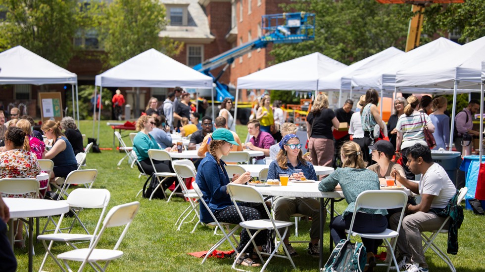 farmers market on Wriston Quad