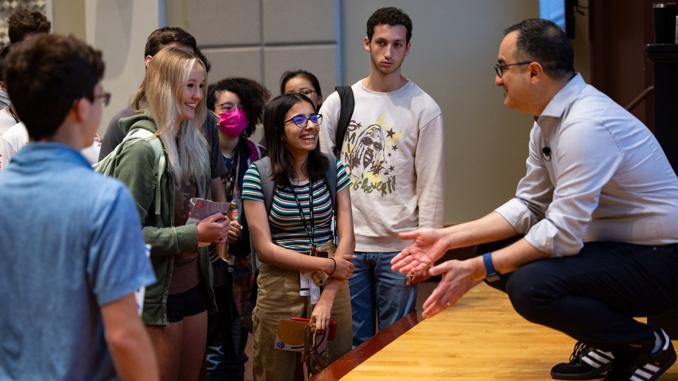 Dean meeting with students