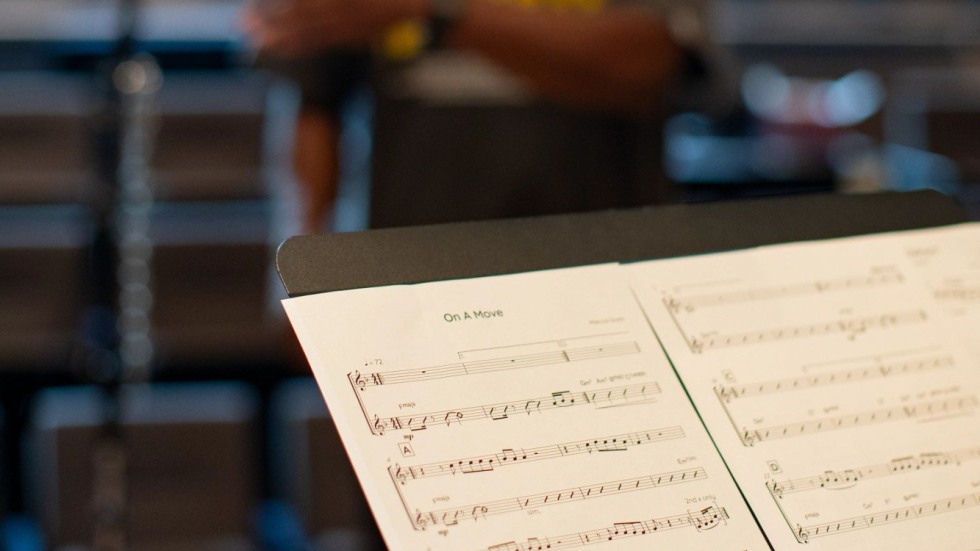 sheet music on a music stand