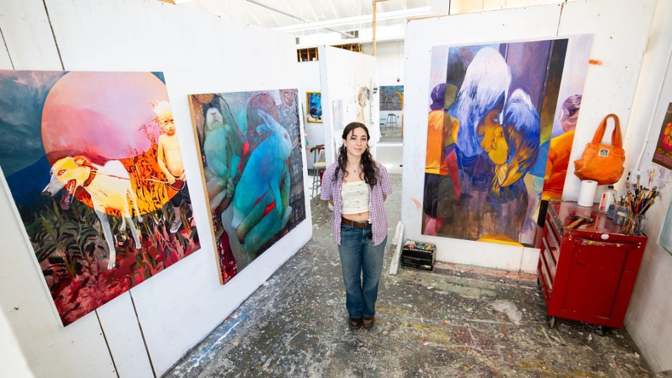 student standing in studio 