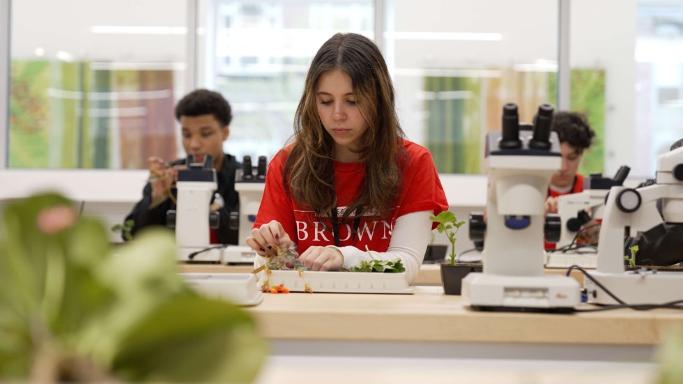 girl with microscope