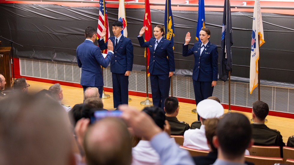 ROTC taking their oath
