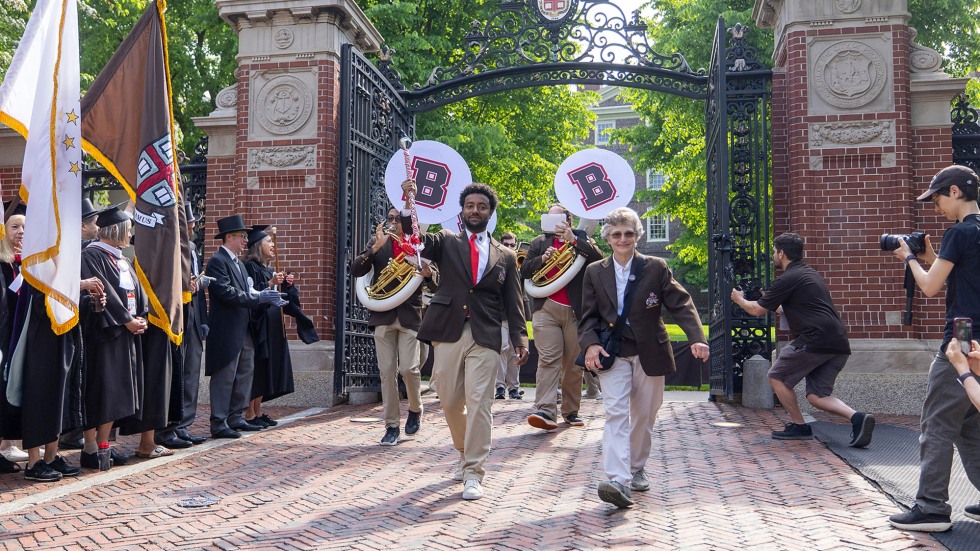 Band making its way down College Street
