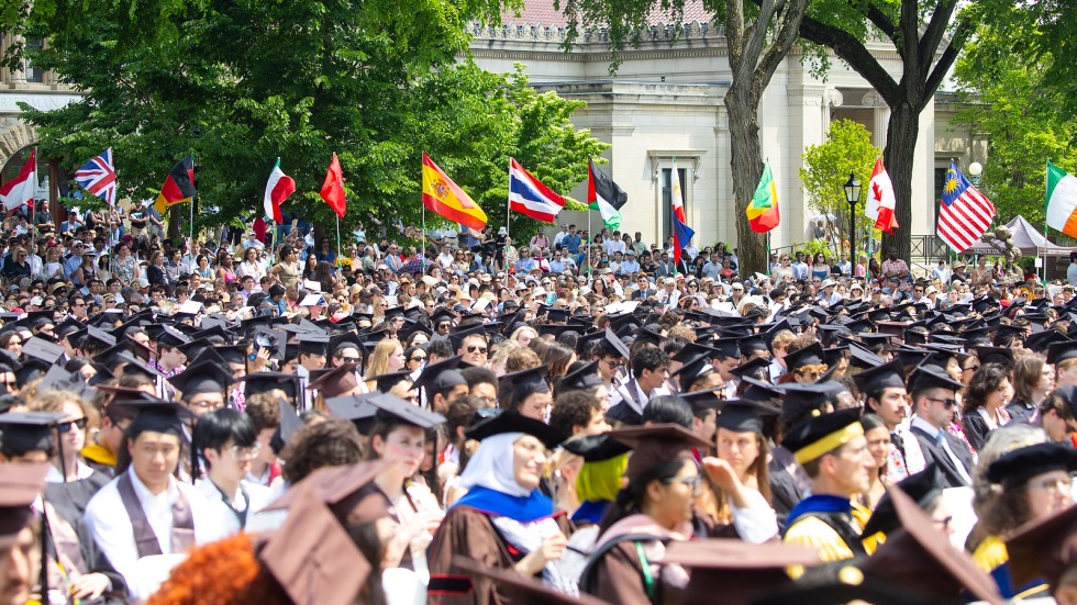graduation crowd