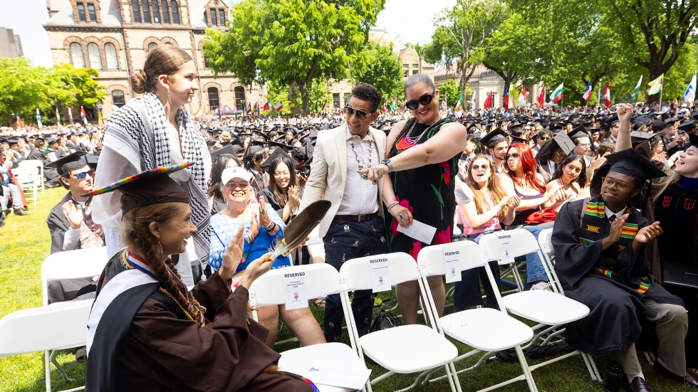 graduates and guests at Commencement
