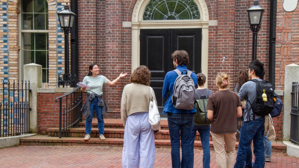 Chang leads a previous walking tour 