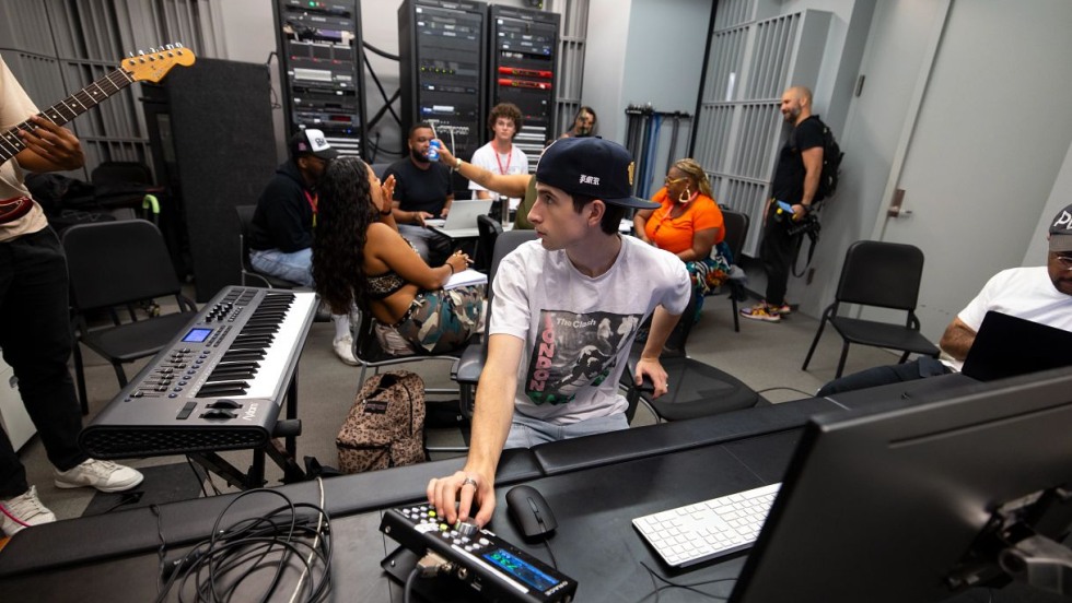 Man in recording studio 