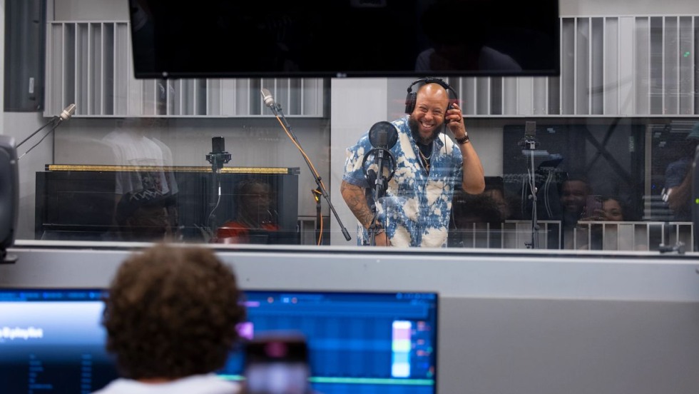 Man in recording studio