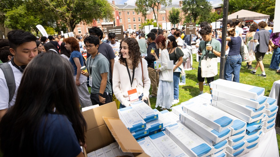 Students at a fair