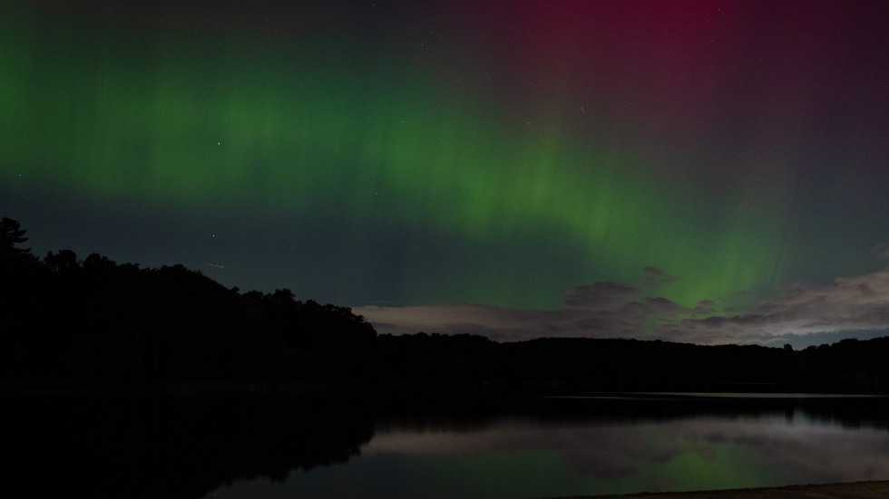 Lincoln Woods State Park with northern lights