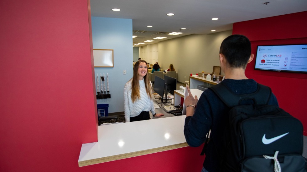 Front desk of Center for Career Exploration 