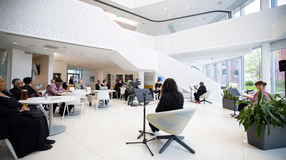 people in atrium
