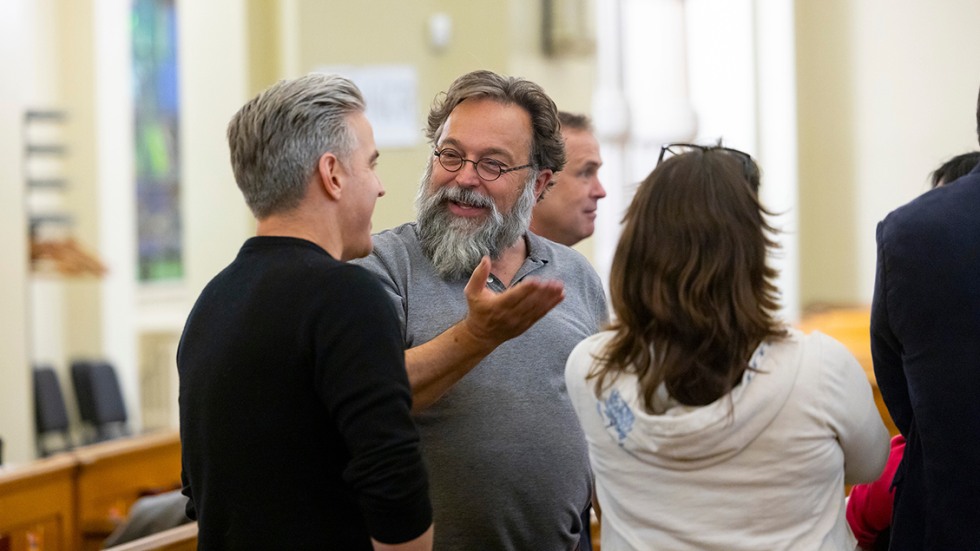 Fred Jodry talks to alumni