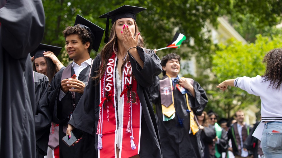 students celebrate in University Procession