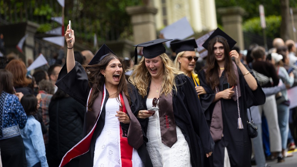 students celebrate in University Procession