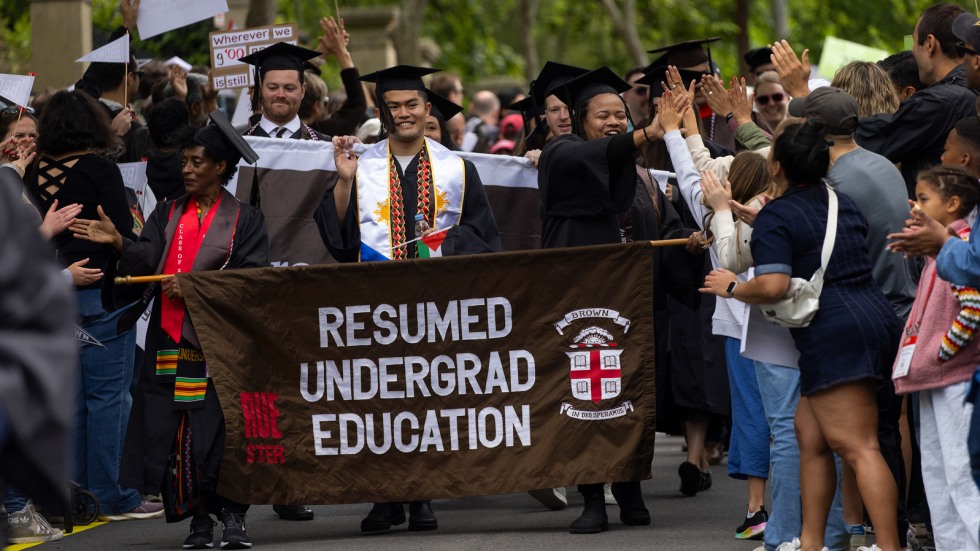 students celebrate in University Procession