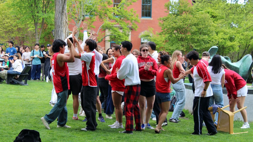 Group hugs after dancing