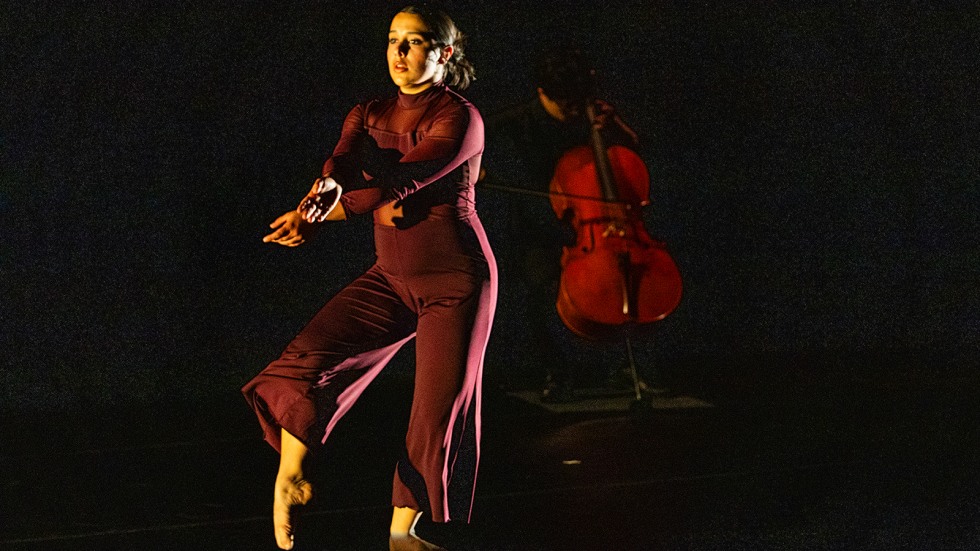 A dancer and a cellist perform
