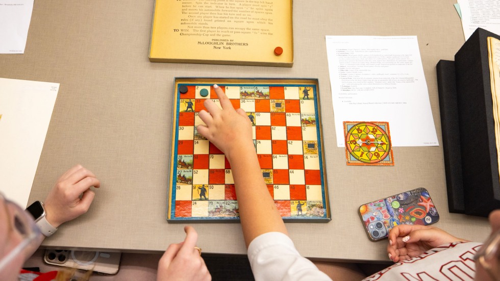 Detail shot of vintage board game 