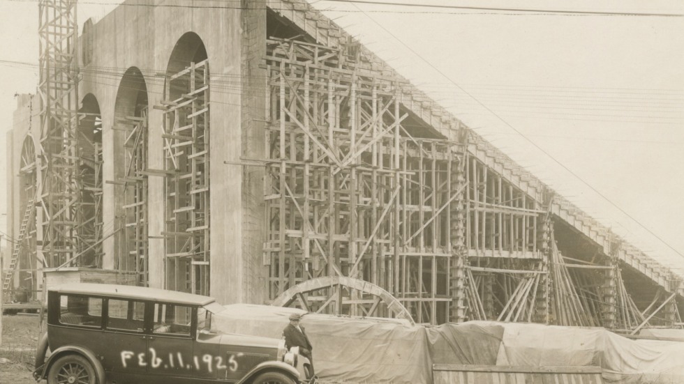 Brown Stadium under construction