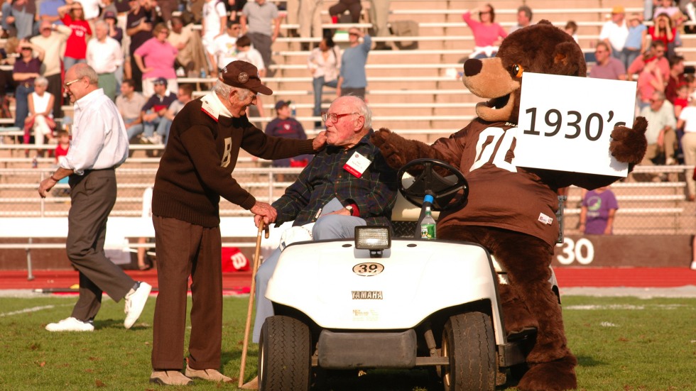 Halftime show honors decades of Brown football alumni