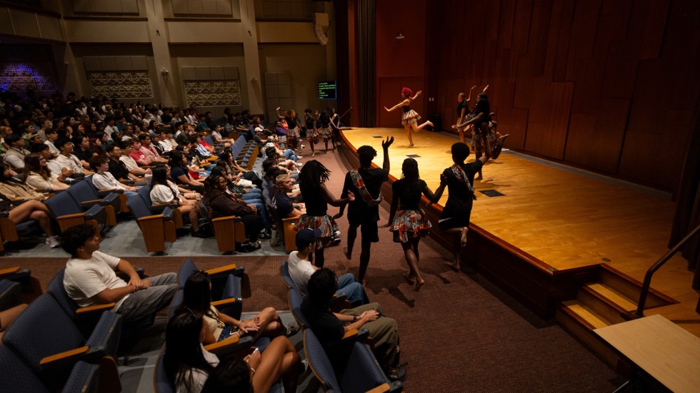 dance performance at orientation event