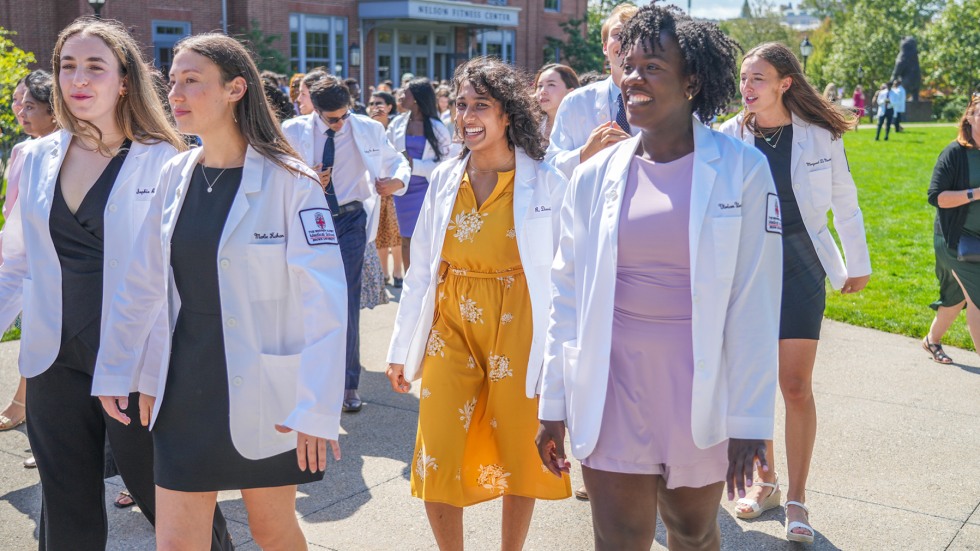 students at white coat