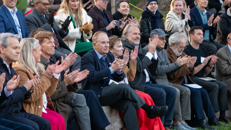 Crowd at dedication ceremony