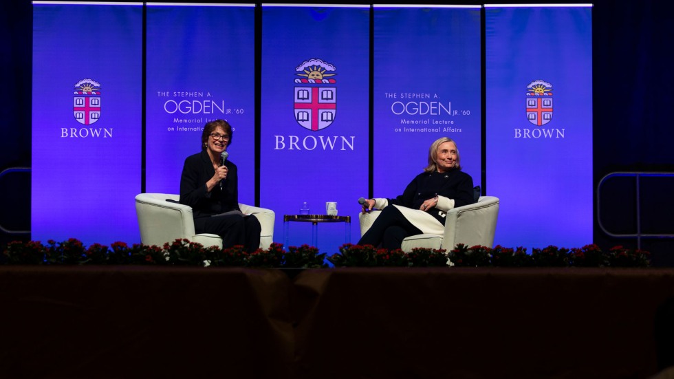 Christina Paxson and Hillary Rodham Clinton