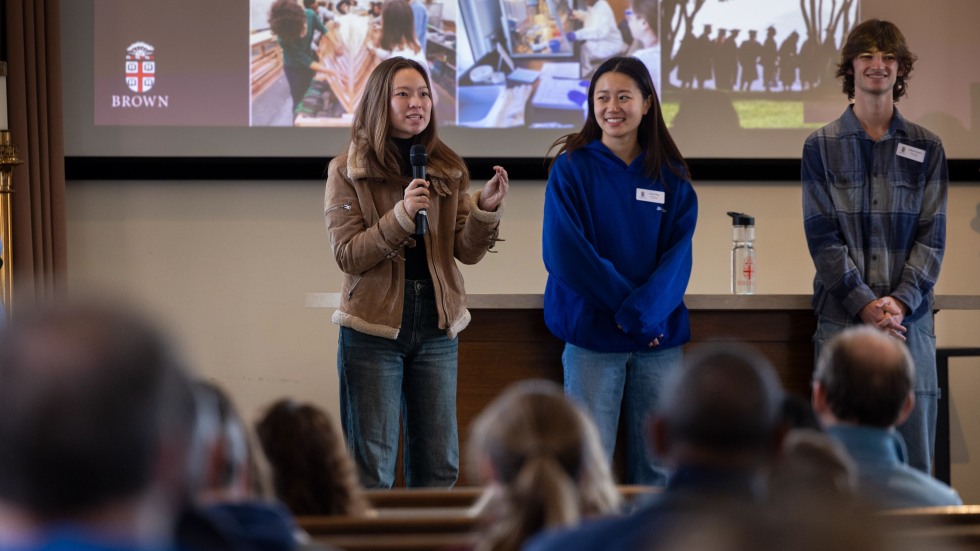 student tour guides lead information session